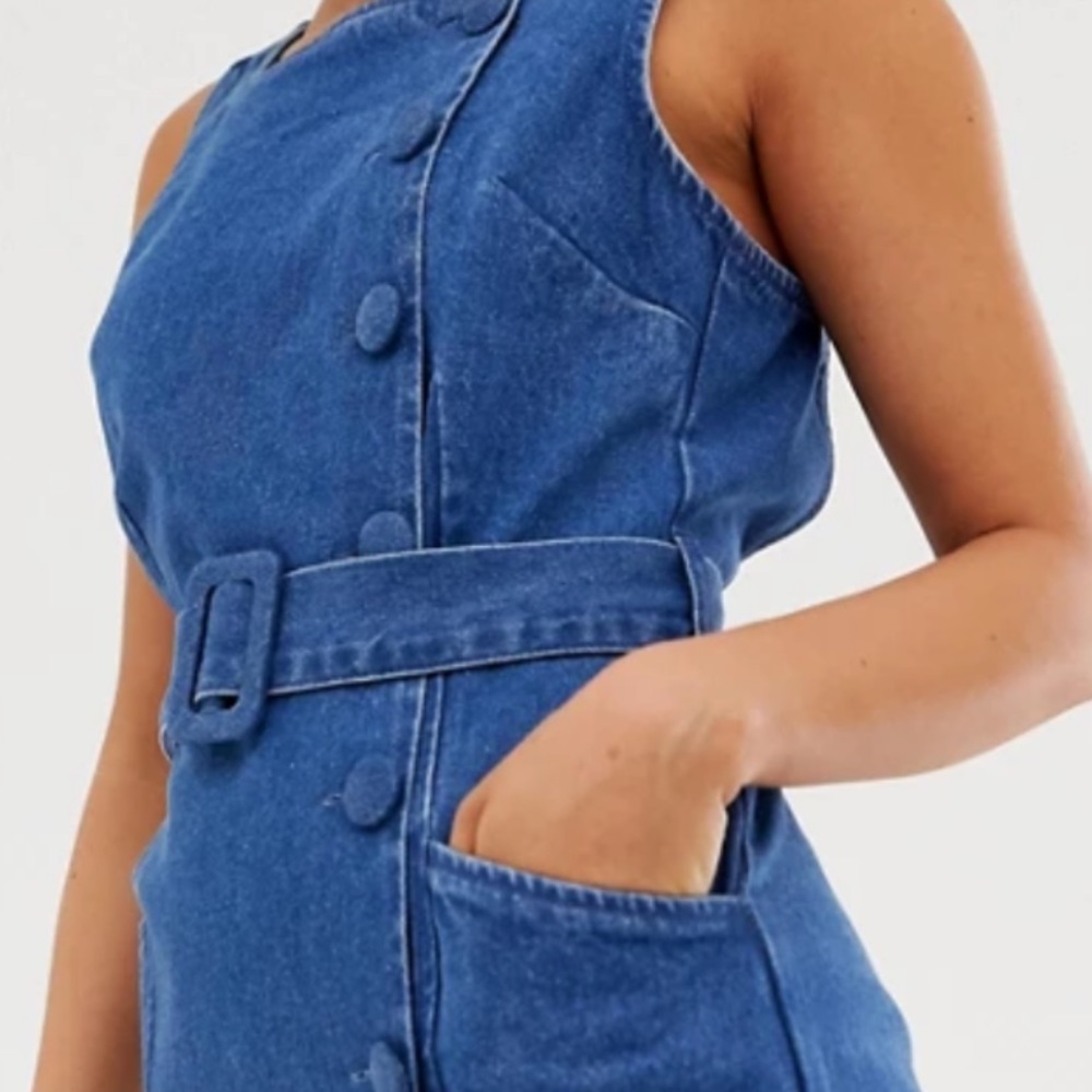 ASOS Denim Belted Dress size US 4